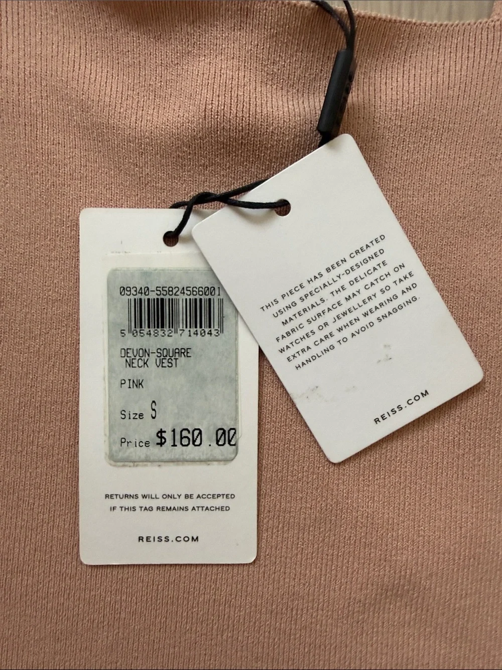 Reiss Blush Square-Neck Knit Tank Top - Picture 2 of 5